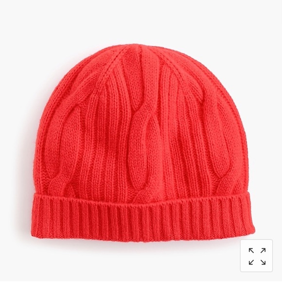 J. Crew Accessories - J Crew Ribbed Cashmere Cable-knit Beanie Hat